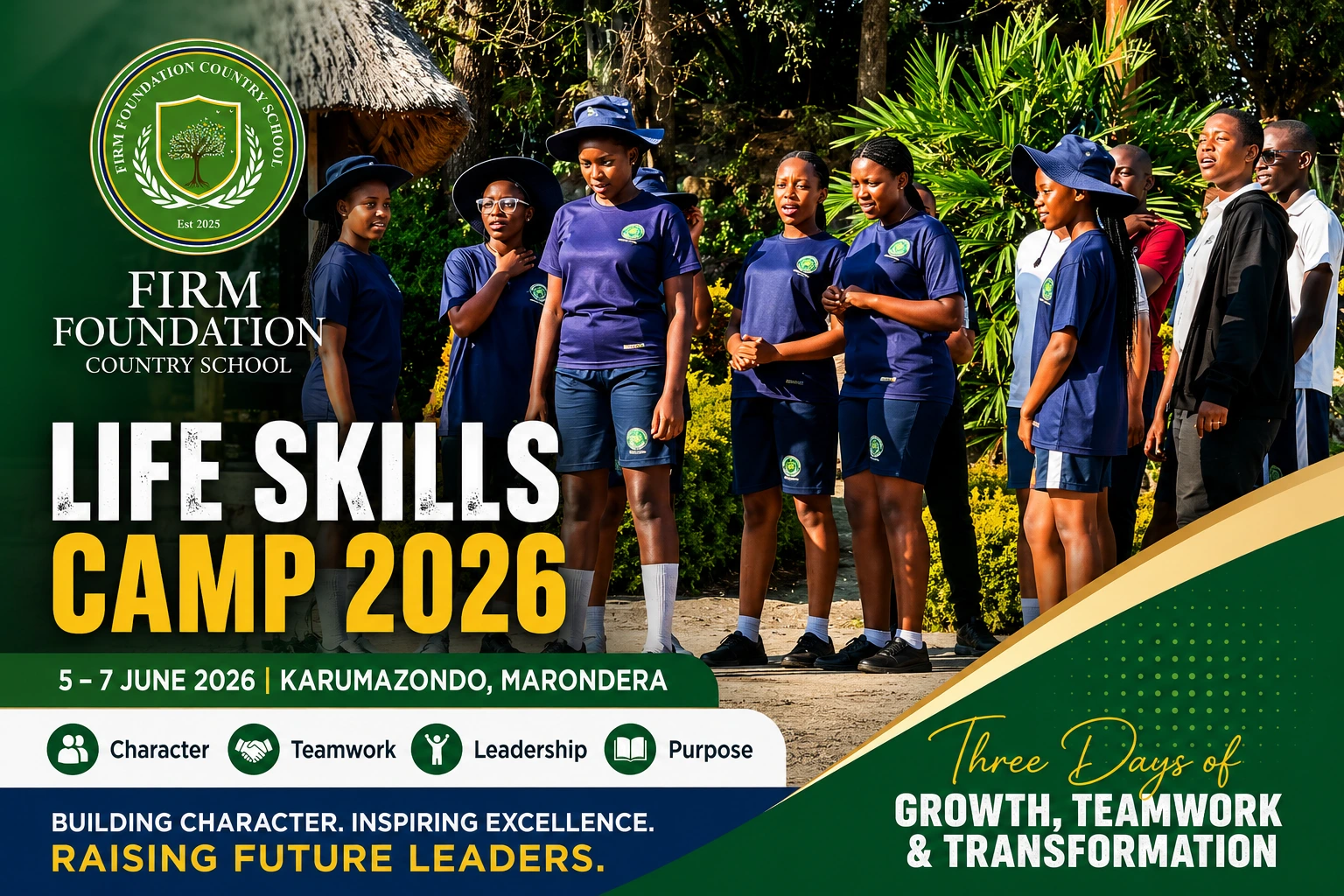 karumazondo life skills camp, firm foundation country school